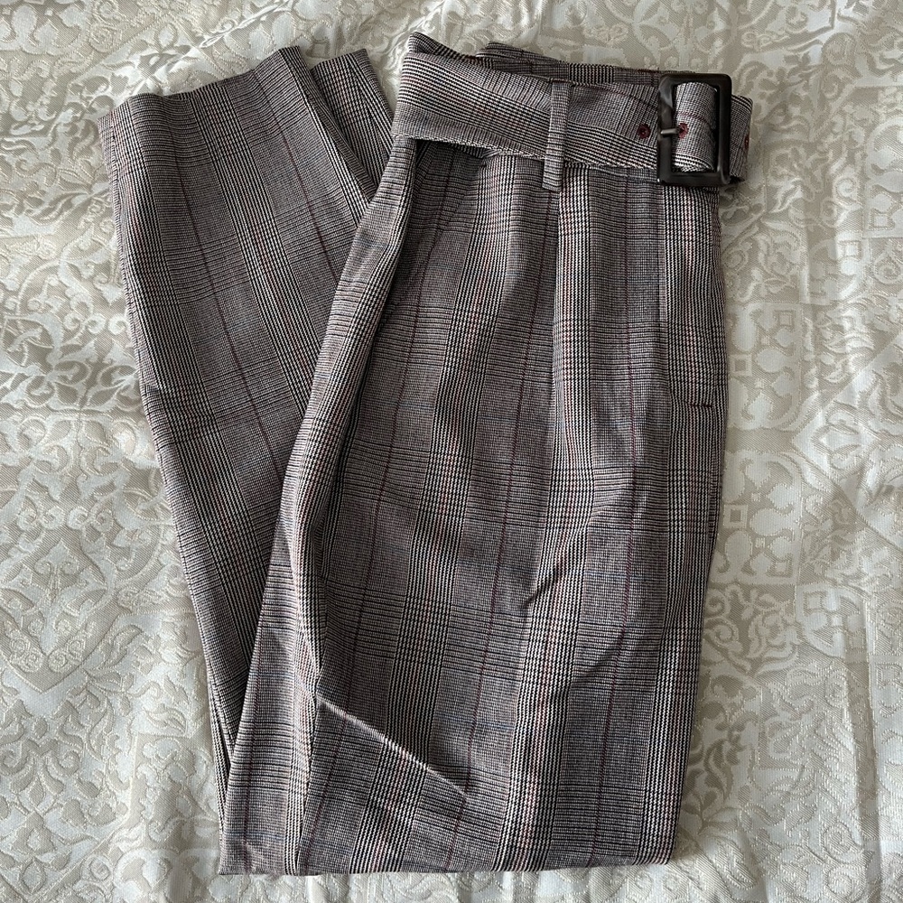 RW&CO Belted Plaid Pants